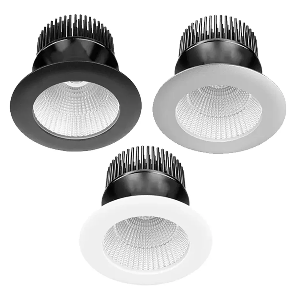 115mm LED Downlight 25w Black, Silver, White 2.7k, 3k, 4k, 5k, Vivid CRI 90+ XDS25 Trend Lighting