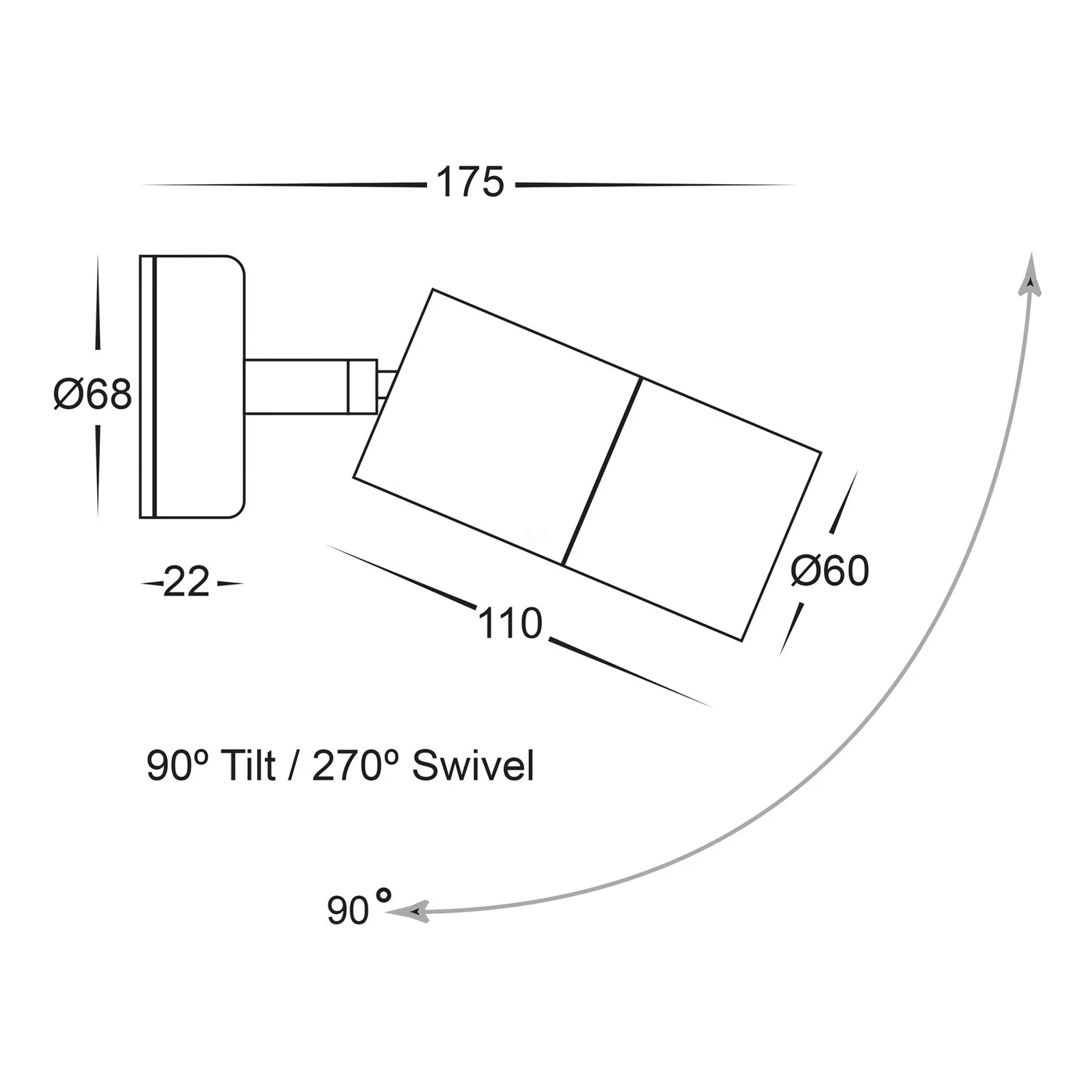 316 Stainless Steel Adjustable LED Wall Light Havit Lighting - HV1205T-HV1207T - Image 2