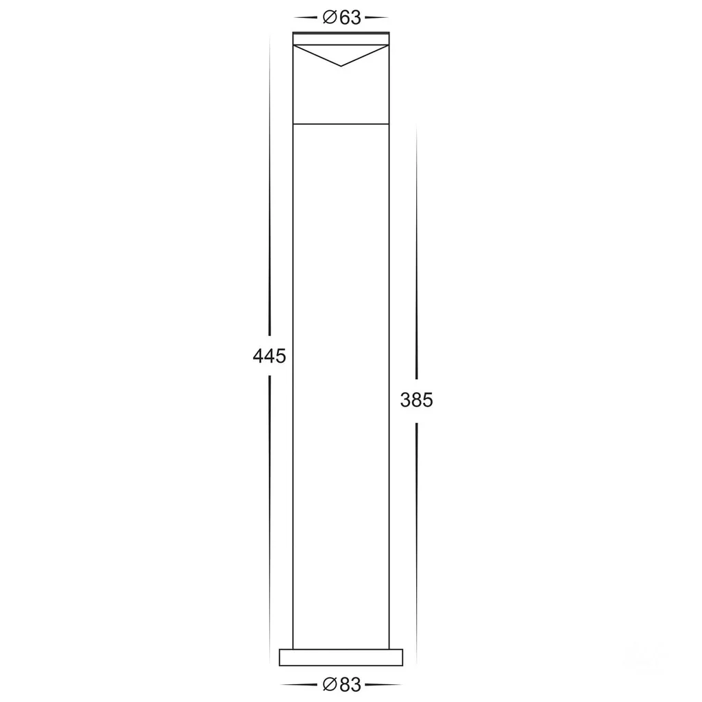 316 Stainless Steel Highlite Bollard Light 445mm Havit Lighting - HV1601T-SS316, HV1602T-SS316 - Image 4