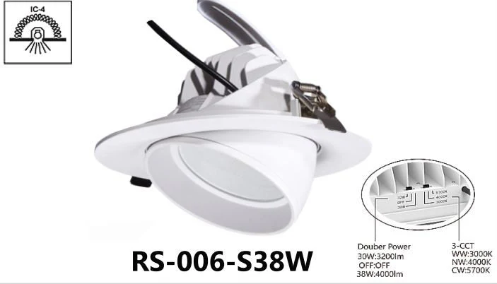 38W LED Round Shop Light 170mm cut out - Image 3