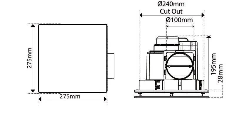 3A Altair 17  Exhaust Fan Square (H200-17) - Image 2