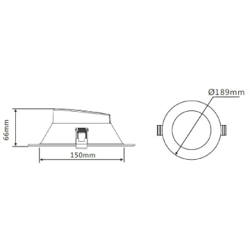 DL2050 20W Tri-Colour Dimmable Downlight 150mm cut out - Image 2
