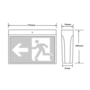 3A Lighting Surface Mount LED Exit Light in Black - Image 2
