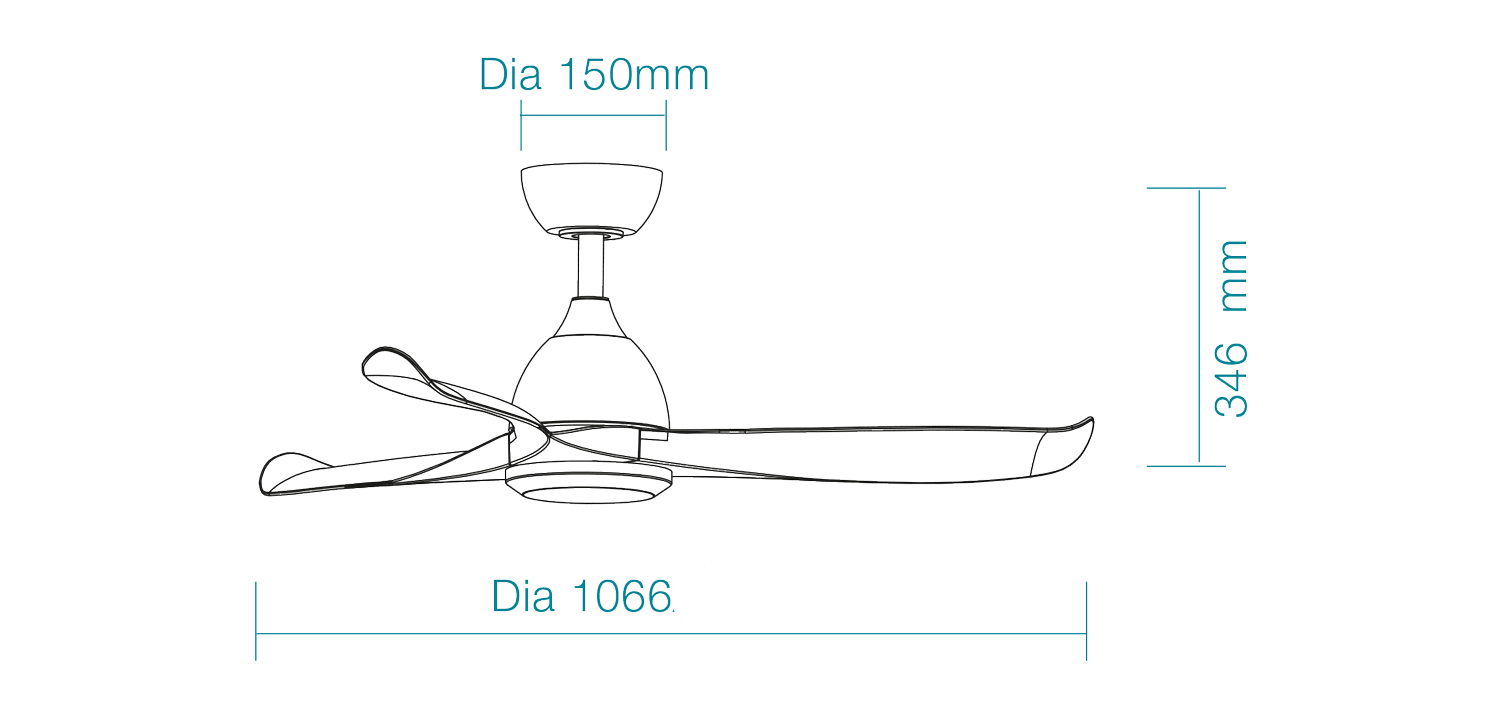 42" Scorpion DC Ceiling Fan Matt Black or Matt White MSDC103 by Martec - Image 3