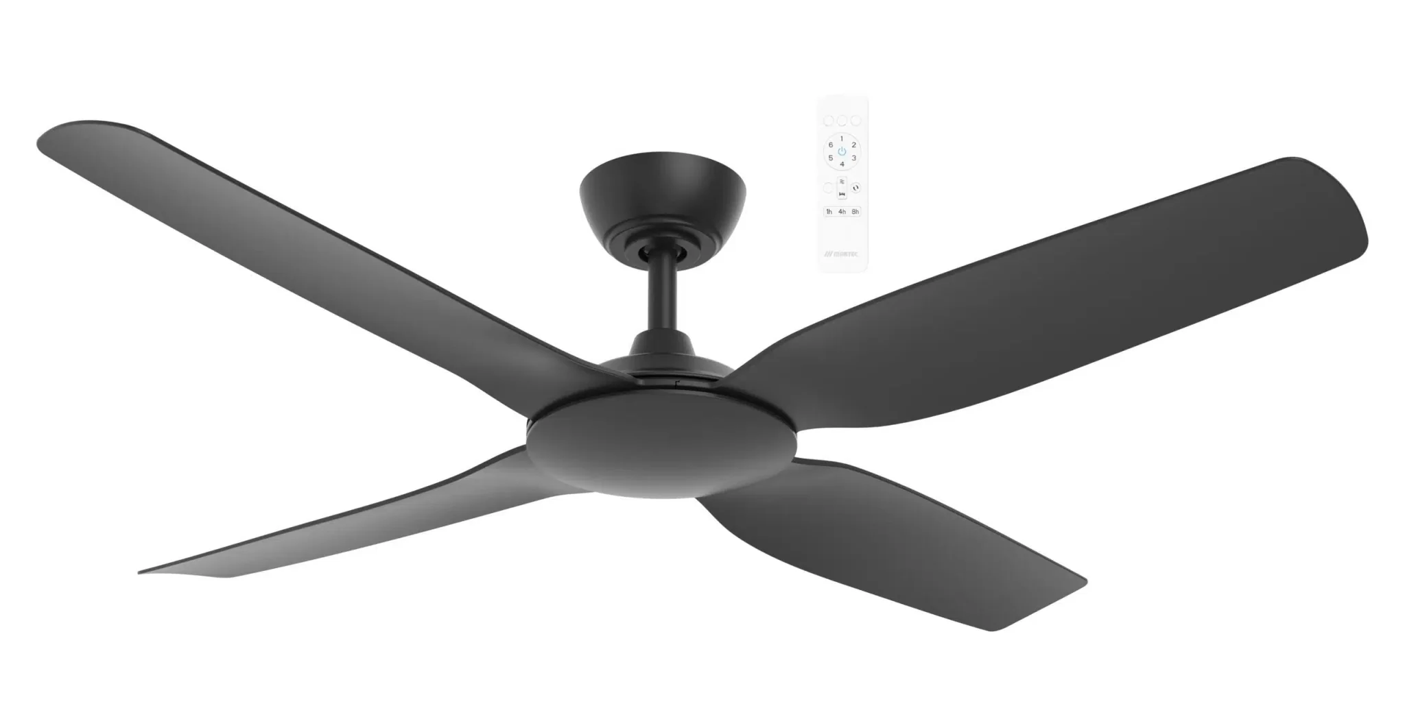 48" or 52" Viper DC Ceiling Fan Black Matt or White Matt 4 Blade