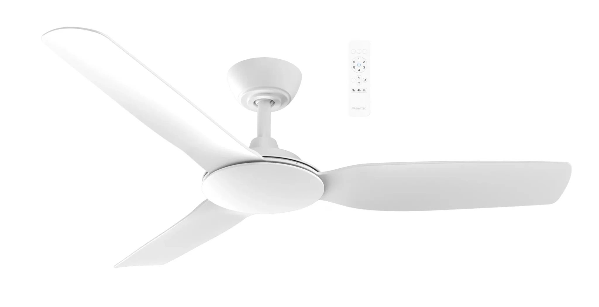 48" or 52" Viper DC Ceiling Fan Matt White or Matt Black 3 Blade by Martec Lighting