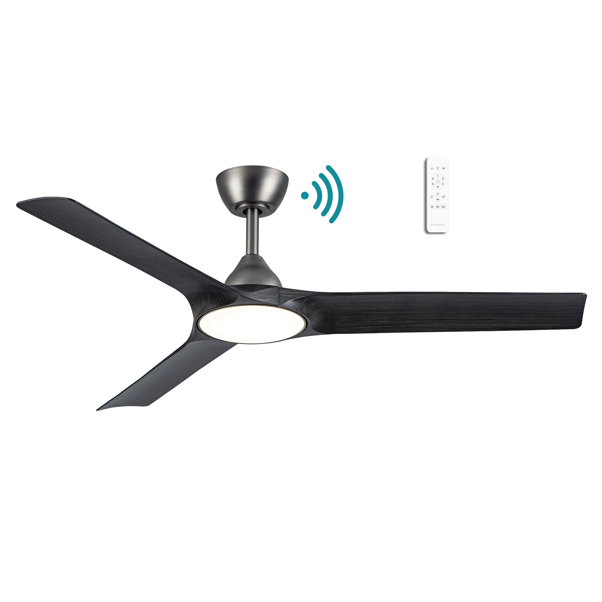 52” Alpine Smart DC Ceiling Fan Black/Walnut, White, Pewter/Charcoal with Light MDCA1333 | Martec Lighting
