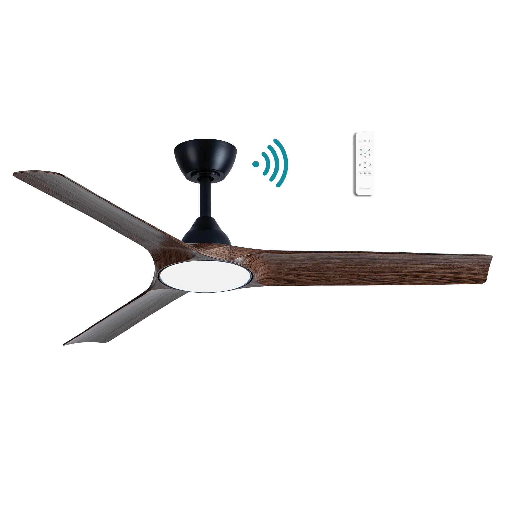 52” Alpine Smart DC Ceiling Fan Black/Walnut, White, Pewter/Charcoal with Light MDCA1333 | Martec Lighting - Image 2