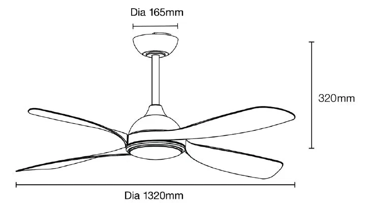 52" Hampton Smart WIFI DC Ceiling Fan White/Oak With Light - Image 3