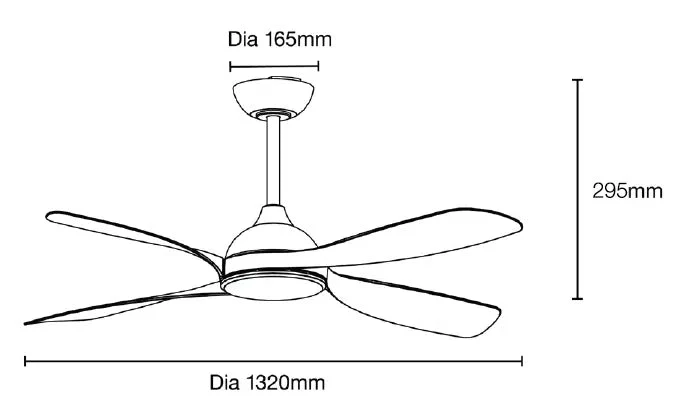 52" Hampton Smart WIFI DC Ceiling Fan White/Oak With Light - Image 4