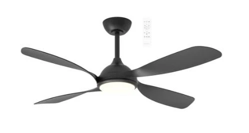 52" Hampton Smart WIFI DC Ceiling Matt Fan Black, With Light