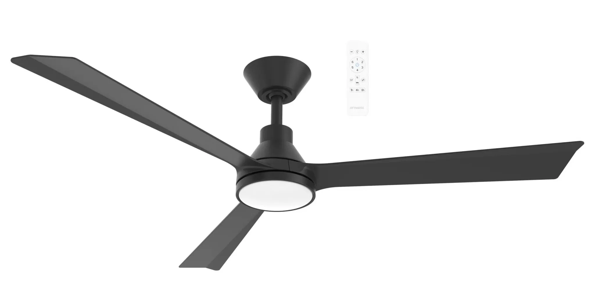 52" Riviera WiFi DC Ceiling Fan Black with Light MRDC1333M Martec Lighting
