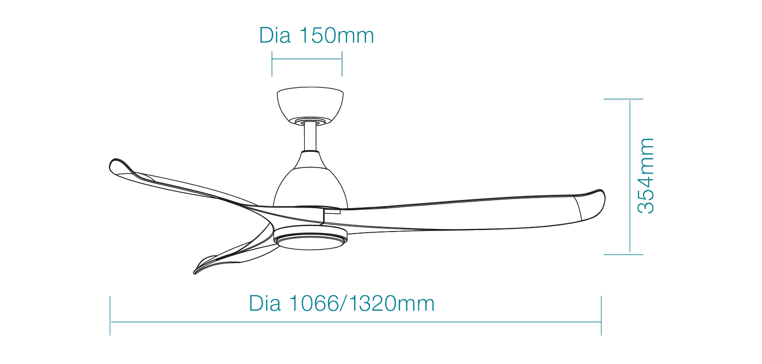 42" Scorpion DC Ceiling Fan Matt White or Matt Black with Light MSDC1033 Martec Lighting - Image 3
