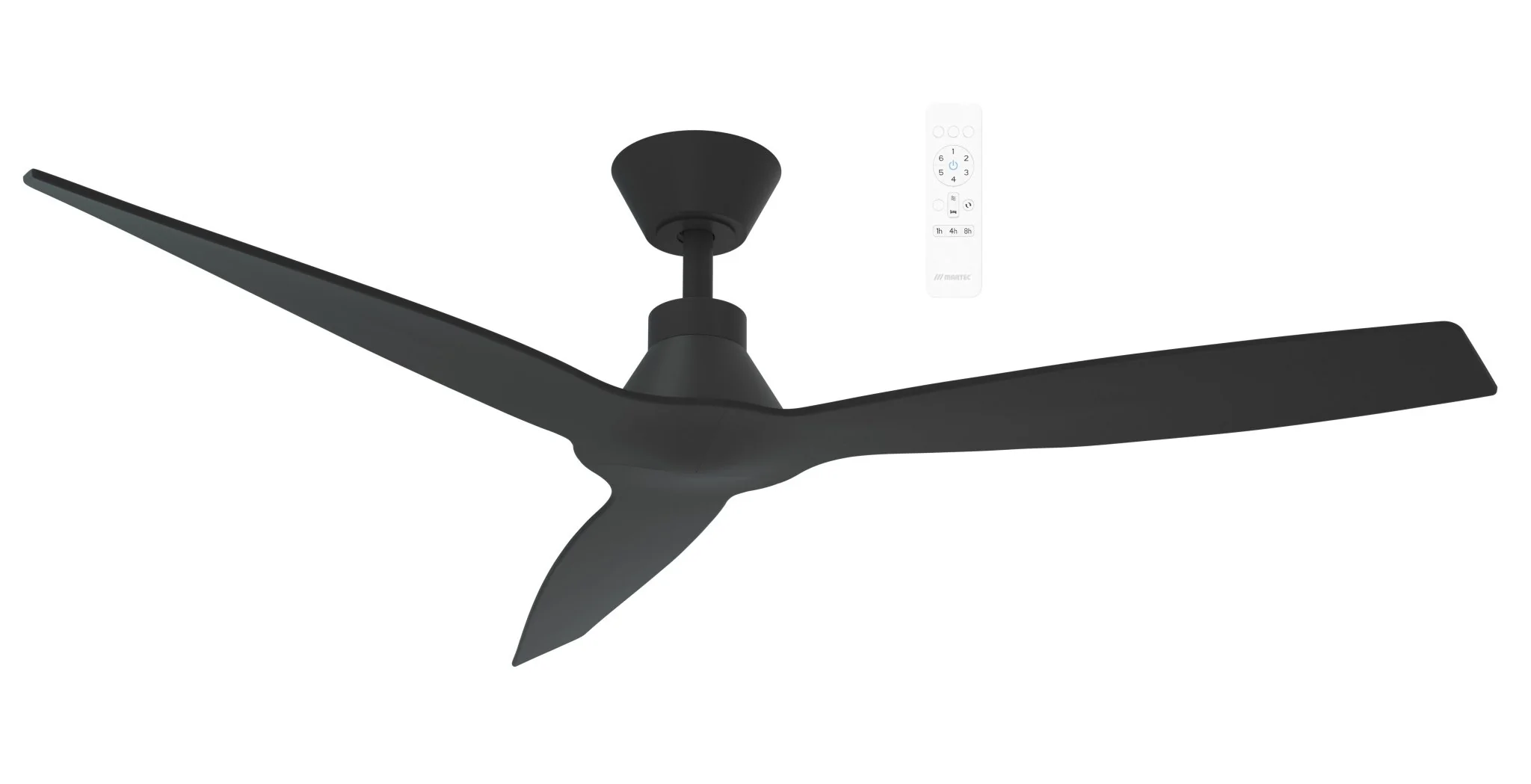 52" Triumph DC Ceiling Fan Antique Bronze/Walnut, Matt Black, Matt White MDCT133 Martec Lighting - Image 2
