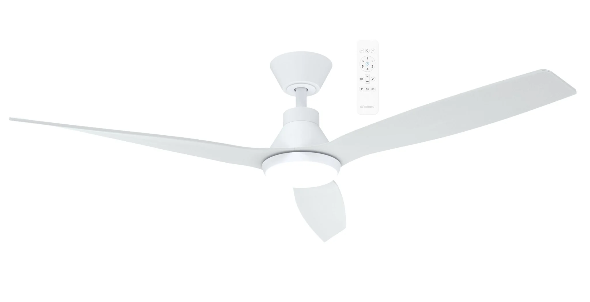 52" Triumph DC Ceiling Fan Antique Bronze/Walnut, Matt Black, Matt White with Light MDCT1333 Martec Lighting - Image 3