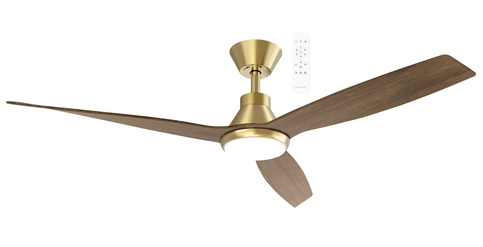 52" Triumph DC Ceiling Fan Antique Bronze/Walnut, Matt Black, Matt White with Light MDCT1333 Martec Lighting - Image 4