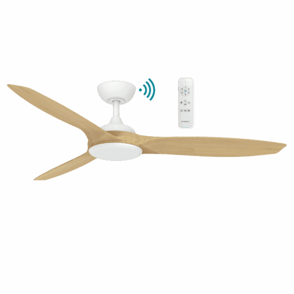 56″ (1420mm) Newport DC Ceiling Fan White Oak With Light or Without Light | Remote Control by Martec - Image 2