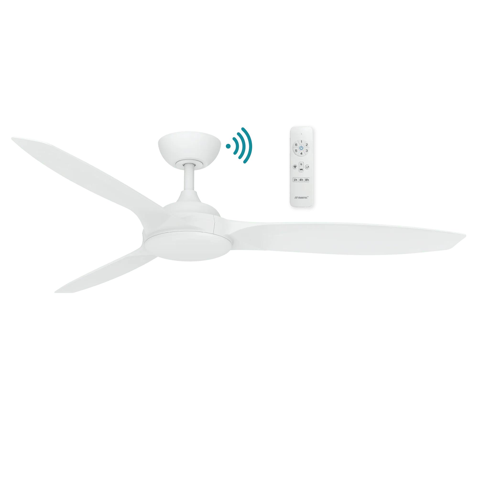 56″ (1420mm) Newport DC Ceiling Fan Only With Remote Control White by Martec