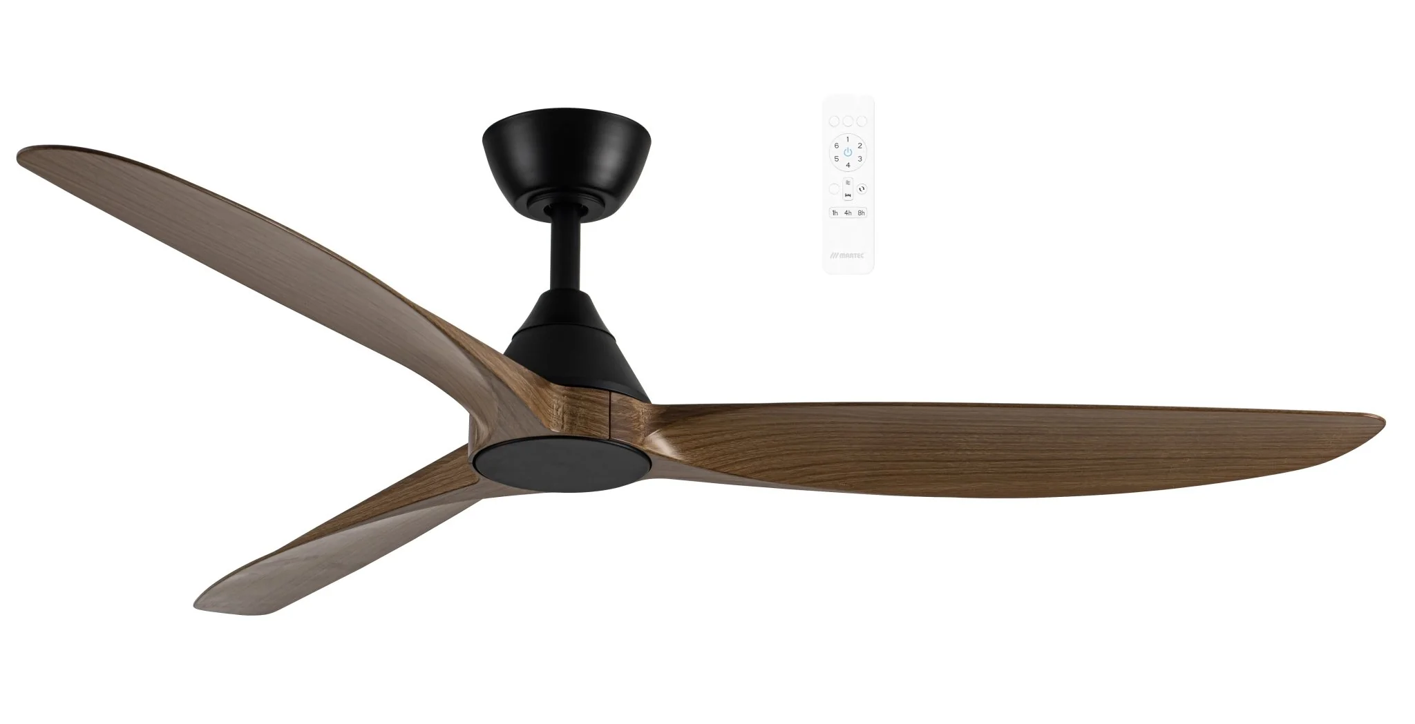 56" Seaforth DC Ceiling Fan Matt Black, Matt White, Matt Black/Teak MDCS143 - Image 4