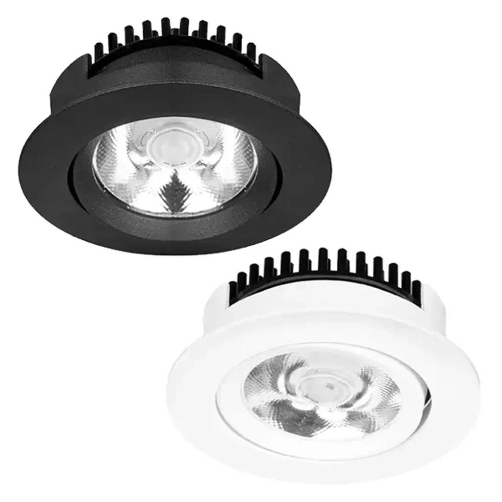 76mm LED Downlight 7w Black, White 3k, 4k EA73 Trend Lighting
