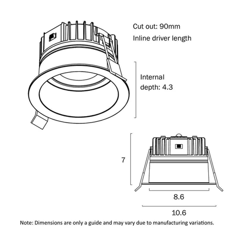 90mm LED Downlight 9w white, CCT MACRO DL105 Telbix Lighting - Image 4