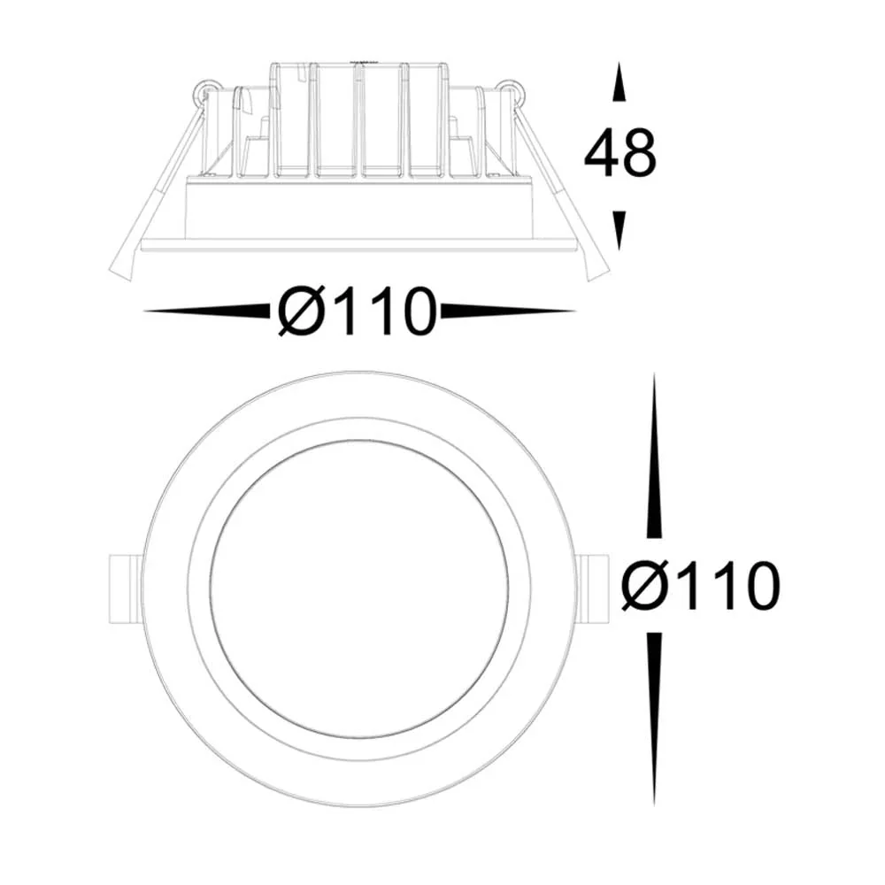 90mm Polly LED Downlight 8w Black, White CCT HV5522T-BLK-24V Havit Lighting - Image 8