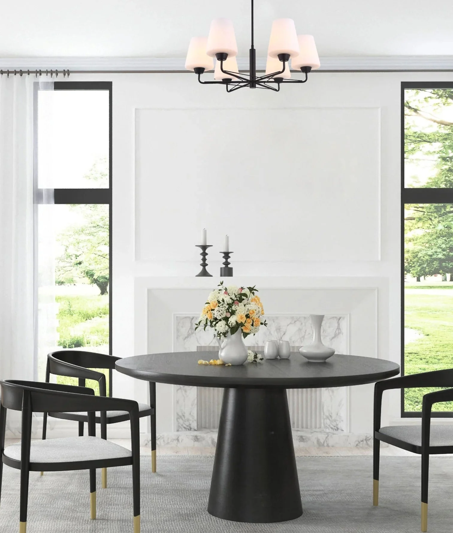 ABBEY Interior Pendant Light Matt Gold/ Matt Black ABBEY2 CLA Lighting - Image 3
