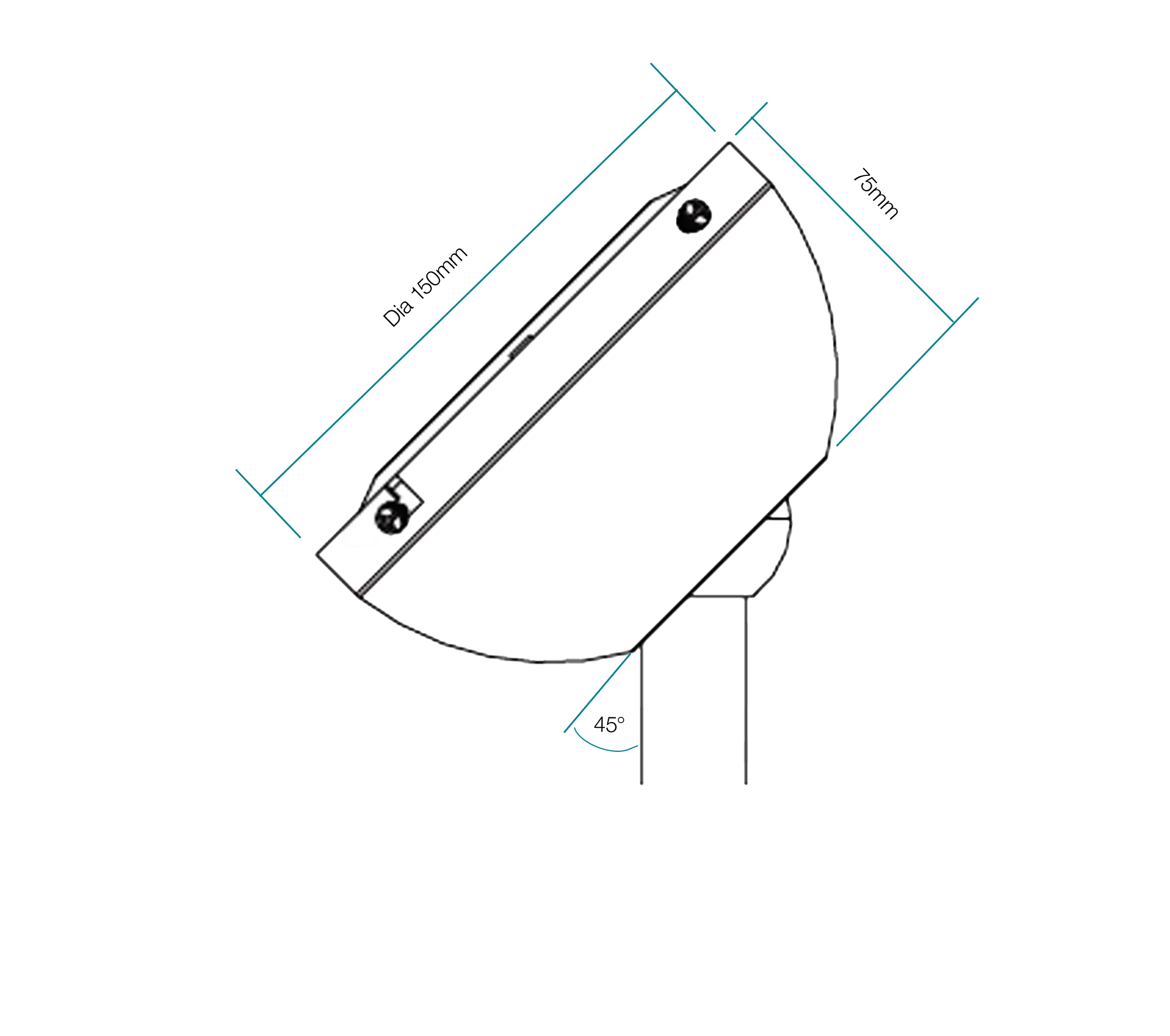 Angle Ceiling Fan Canopy 45 Degree To Suit All Martec Fans With 26mm Downrods White or Black - Image 3
