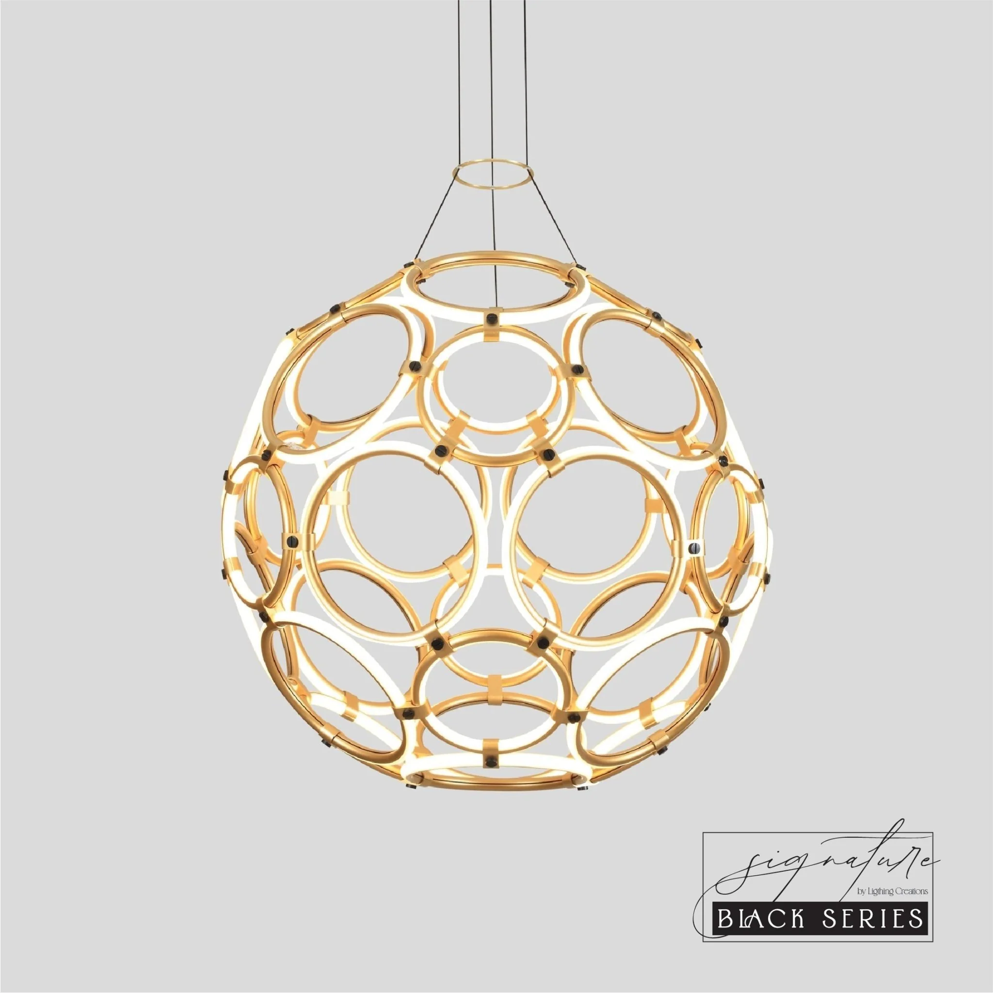 ARAS Modern LED Pendant Ball Light 160W Brass | Lighting Creations