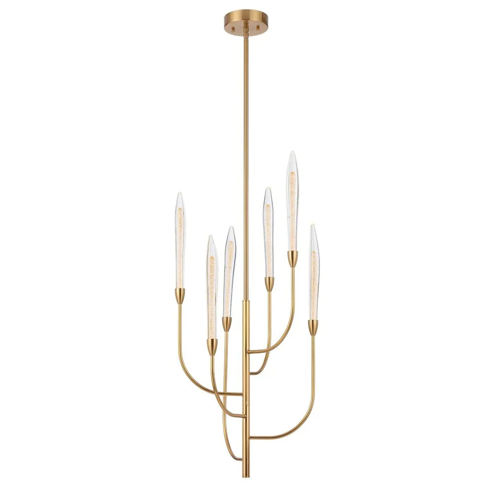 Archer LED Pendant Light 6Lt 18w Antique Gold