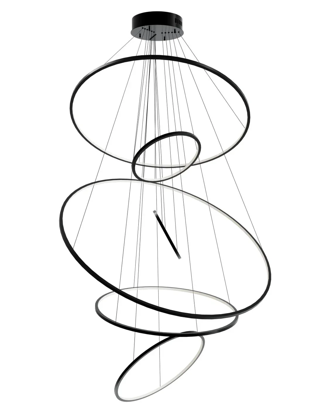 ARIA Modern 6 Ring Chandelier Black | Lighting Creations