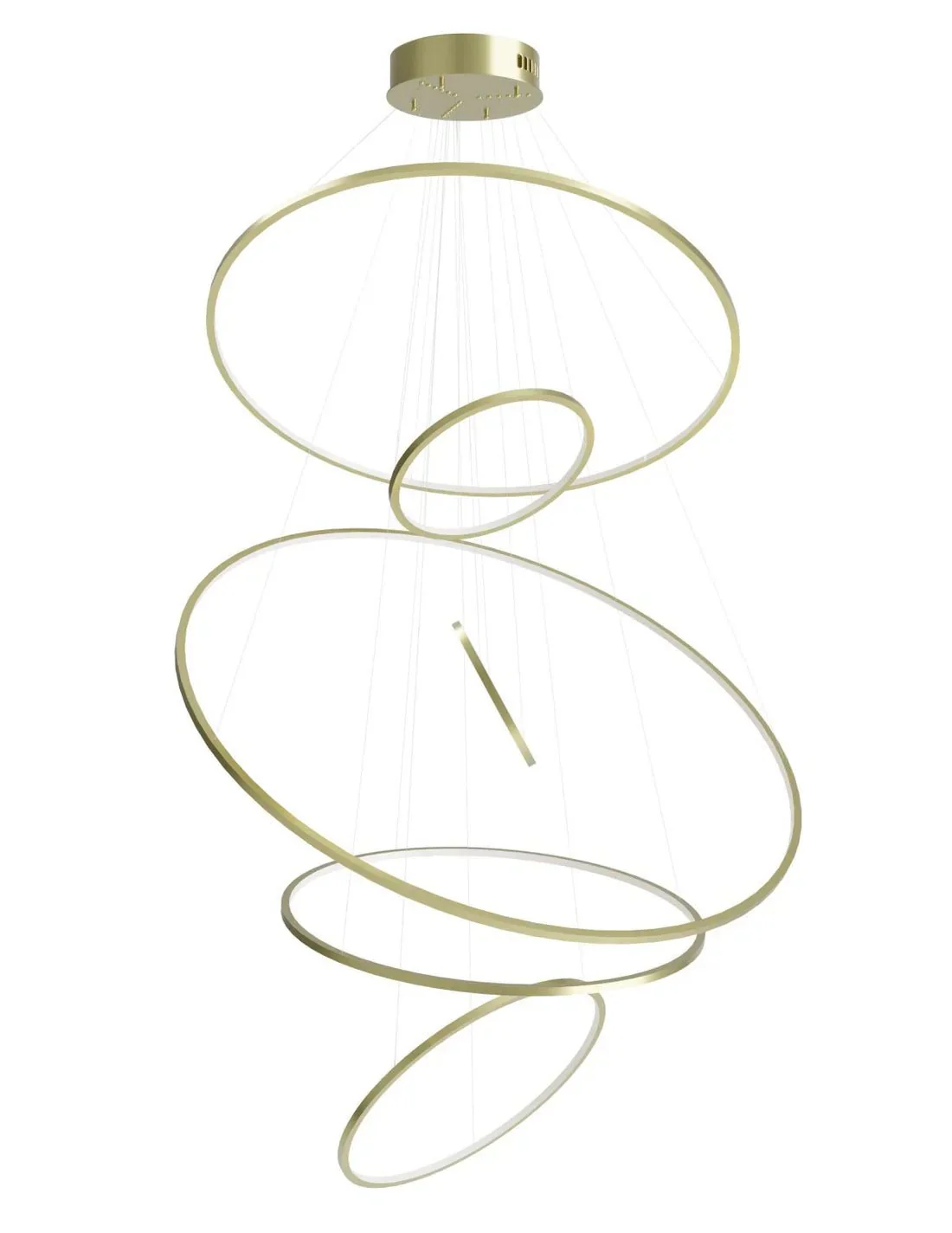 ARIA Modern 6 Ring Chandelier Brass | Lighting Creations