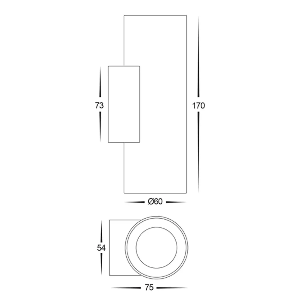 Aries Up & Down LED Wall Light CCT 12w Aluminium Black or White Havit Lighting - HV3626S-ALU - Image 6