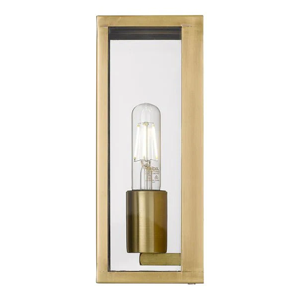 Arzano Outdoor Wall Light Small 1Lt in Antique Brass or Black