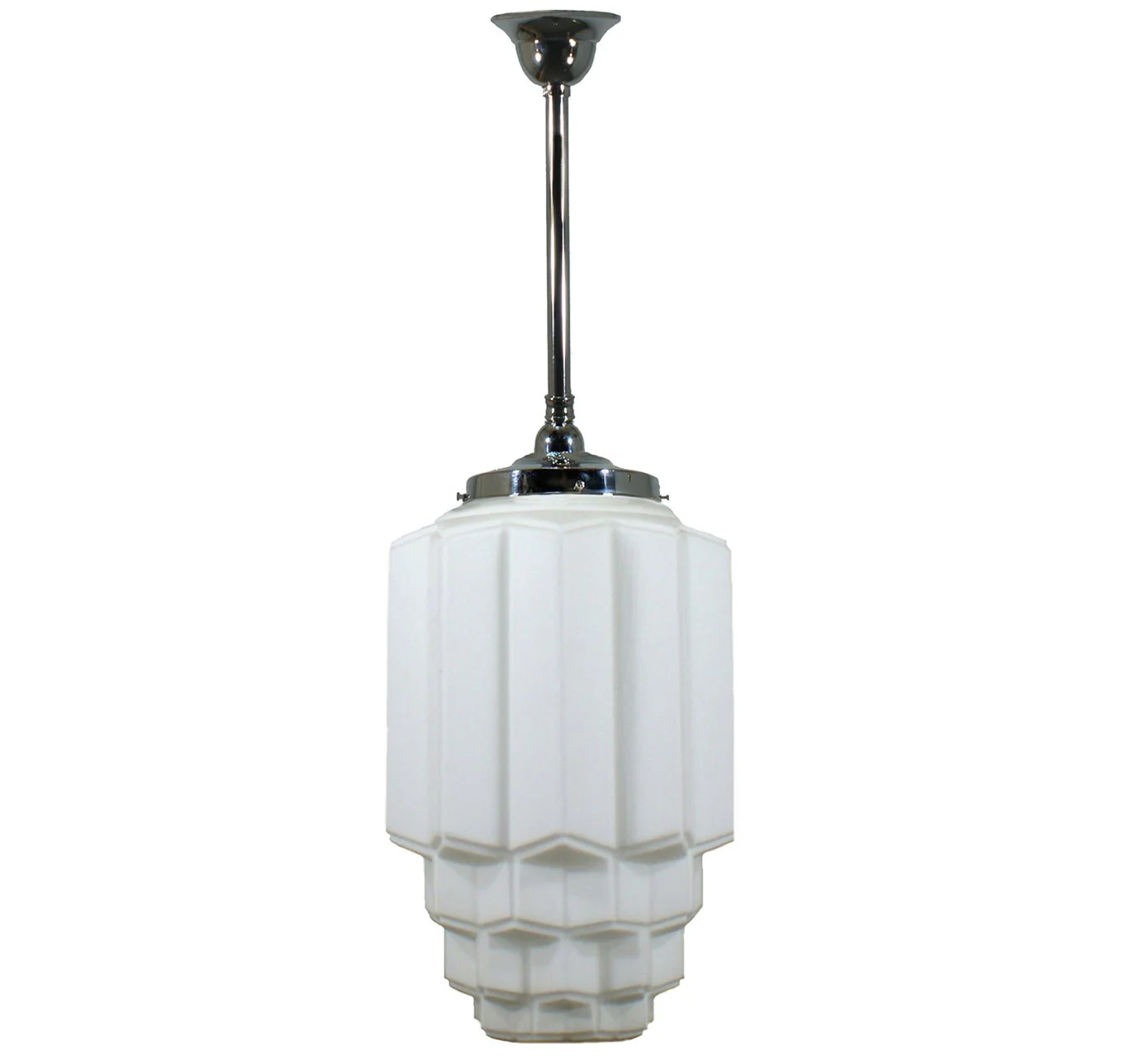 BERGERAC 1 Light Rod Pendant Light - Black/Chrome/Polished Brass/Chrome Retro - Image 3