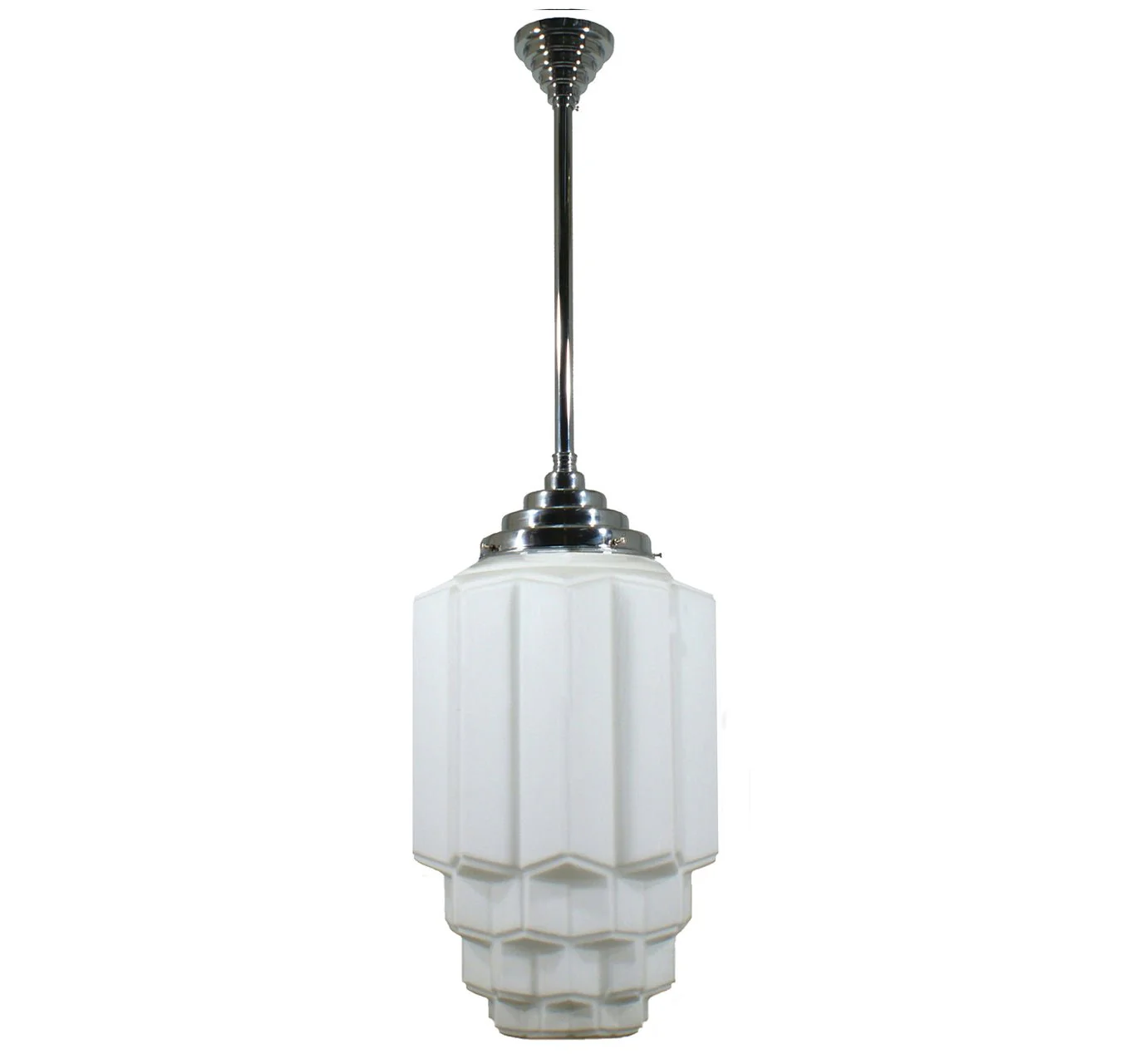 BERGERAC 1 Light Rod Pendant Light - Black/Chrome/Polished Brass/Chrome Retro - Image 8