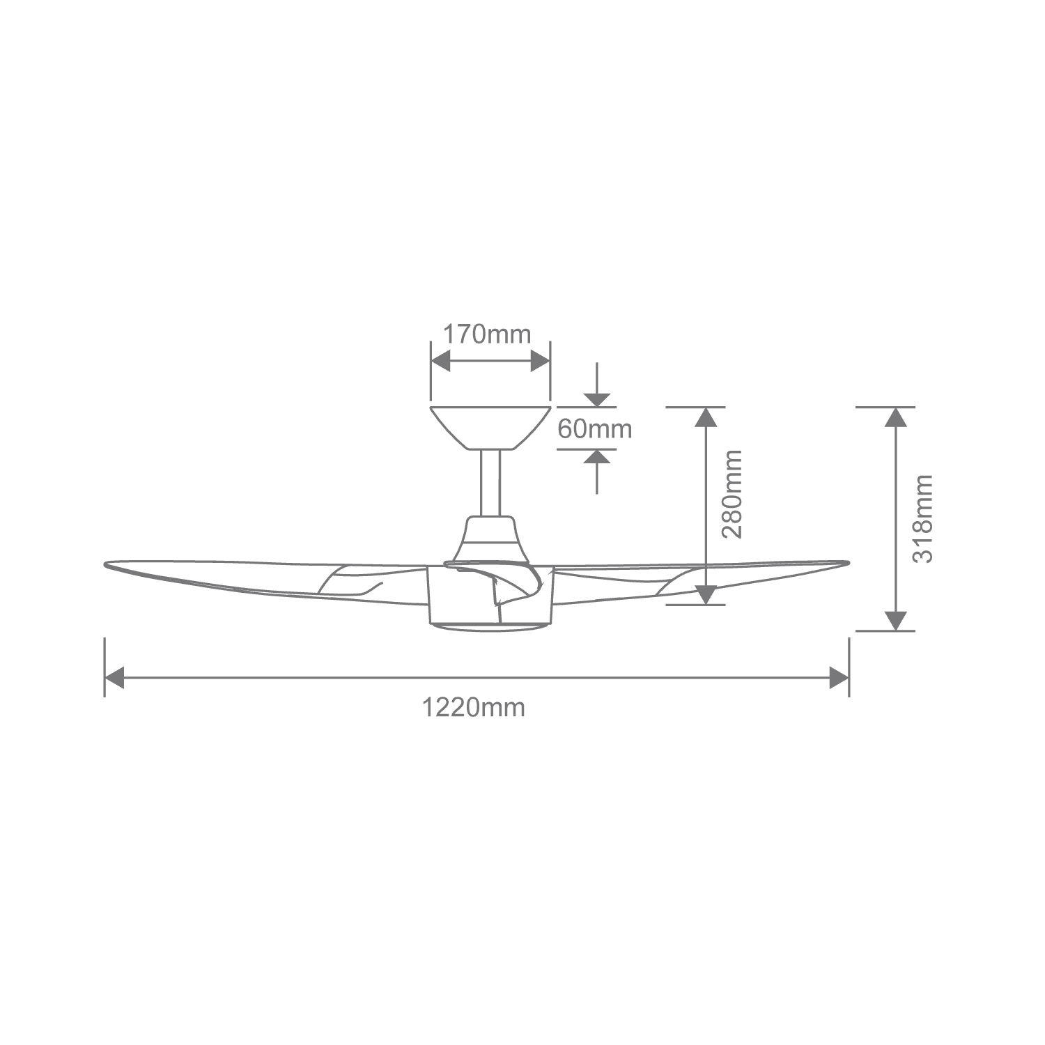 Blast 48" DC 3 Blade Ceiling Fan | White or Black - Image 3