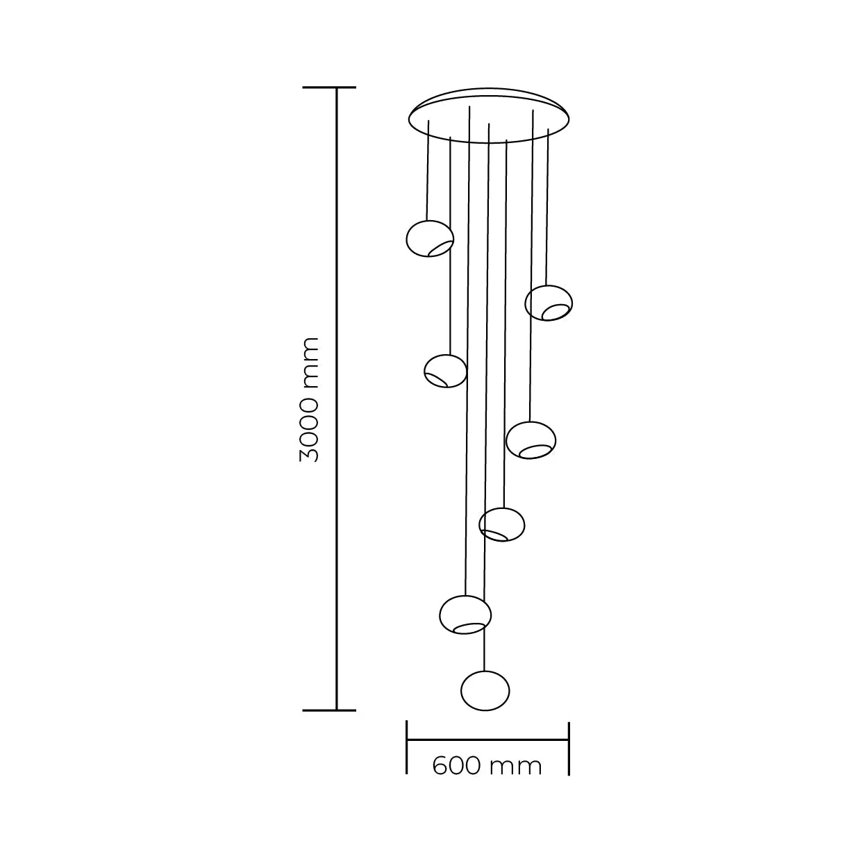 Carrara 7 Light Pendant Light | Lighting Creations - Image 2