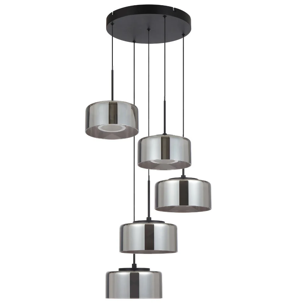 Cedro 5 Light LED Pendant Black / Tri-Colour - CEDRO PE5-BK - Image 2