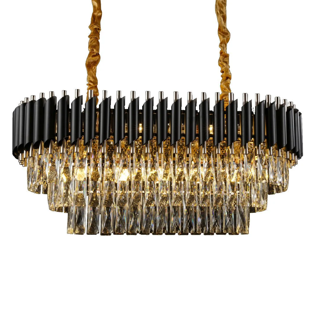 WINDSOR Premium Crystal Chandelier with Black or Rose Gold Edging | Lighting Creations - Image 10