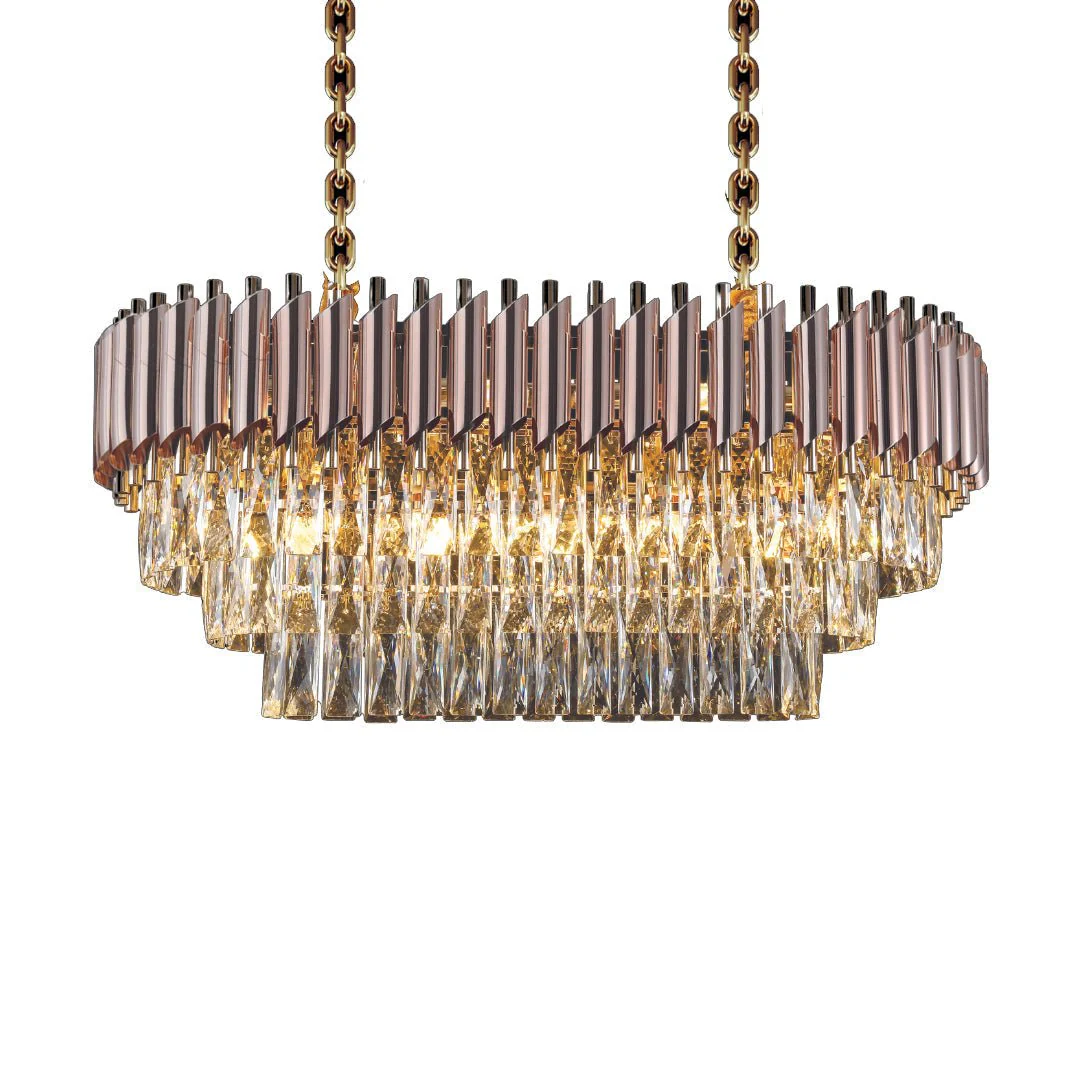 WINDSOR Premium Crystal Chandelier with Black or Rose Gold Edging | Lighting Creations - Image 2
