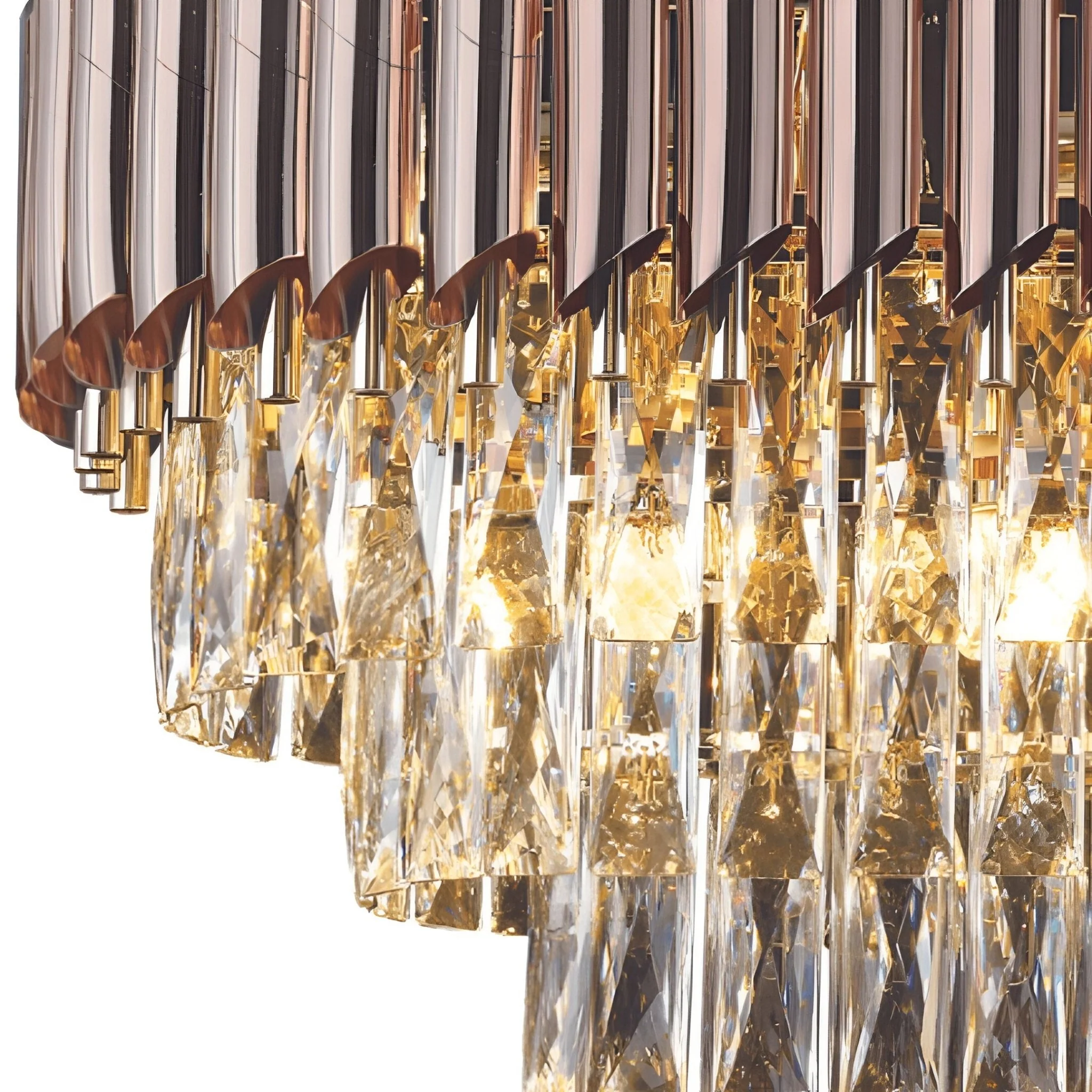WINDSOR Premium Crystal Chandelier with Black or Rose Gold Edging | Lighting Creations - Image 3
