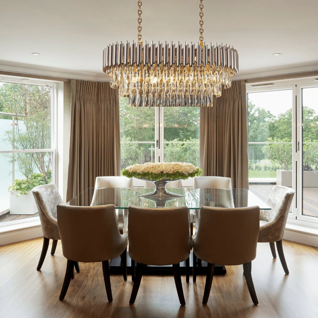 WINDSOR Premium Crystal Chandelier with Black or Rose Gold Edging | Lighting Creations - Image 5