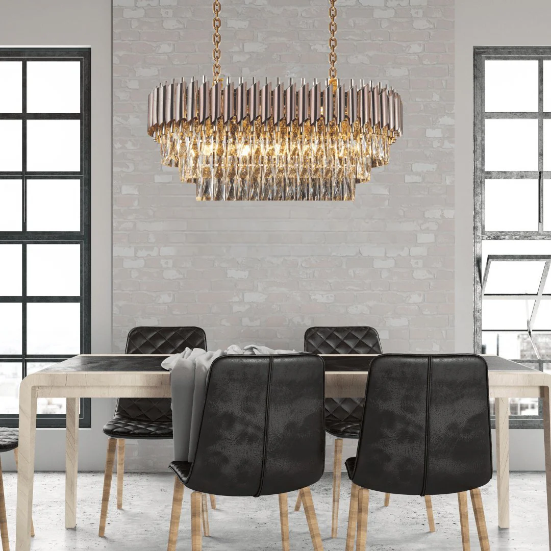 WINDSOR Premium Crystal Chandelier with Black or Rose Gold Edging | Lighting Creations - Image 6