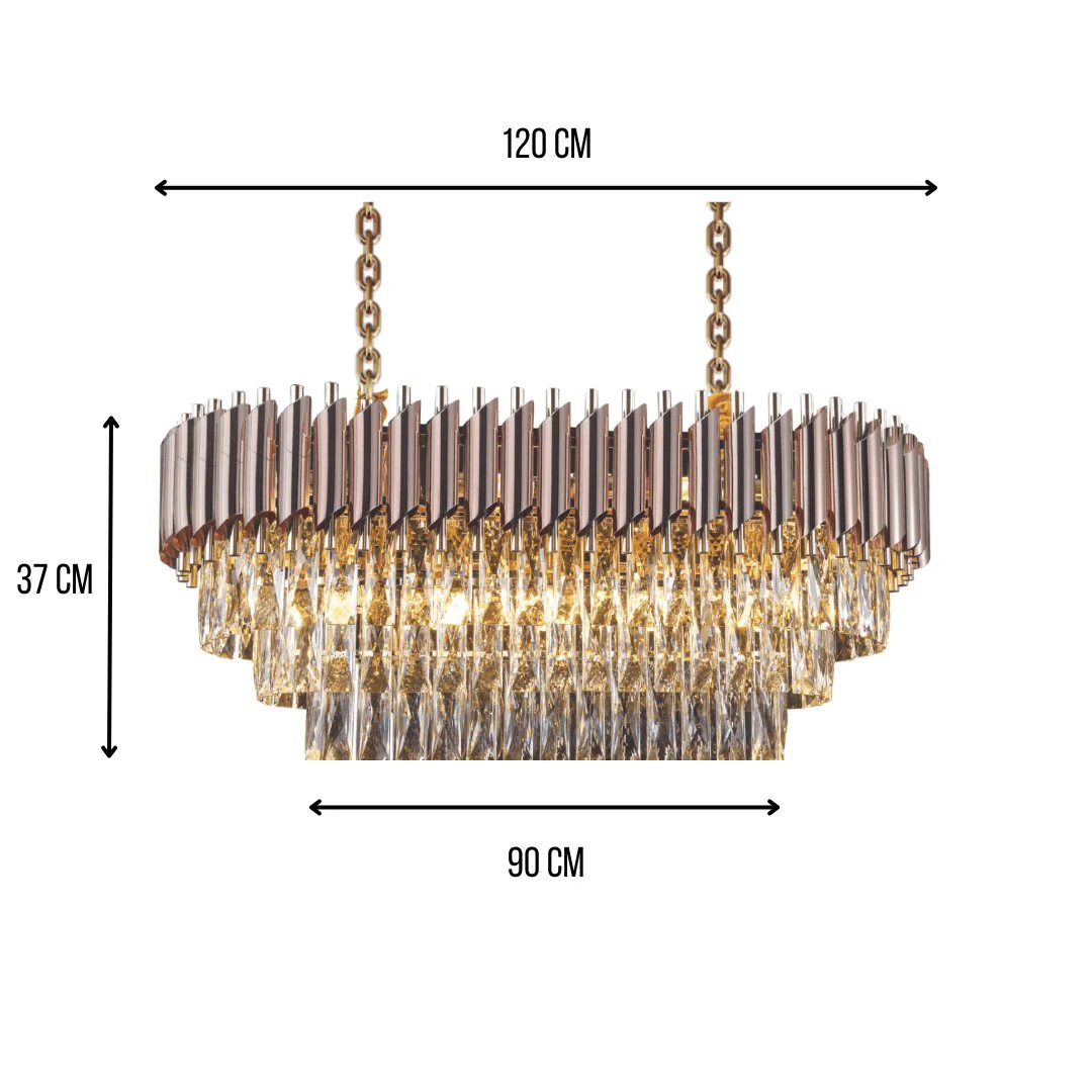 WINDSOR Premium Crystal Chandelier with Black or Rose Gold Edging | Lighting Creations - Image 7
