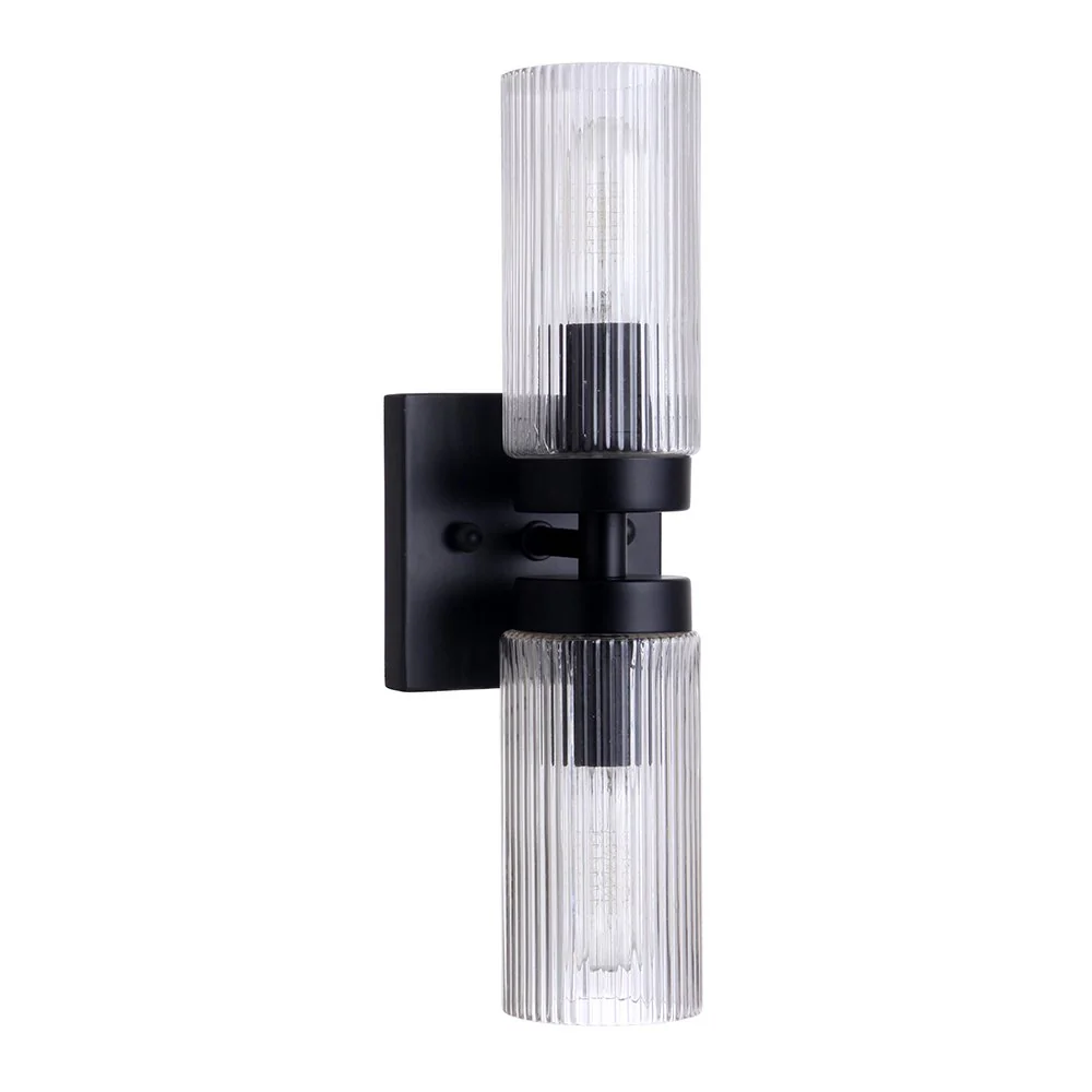 CHESTER 2 Light Matt Black or Chrome Wall Light