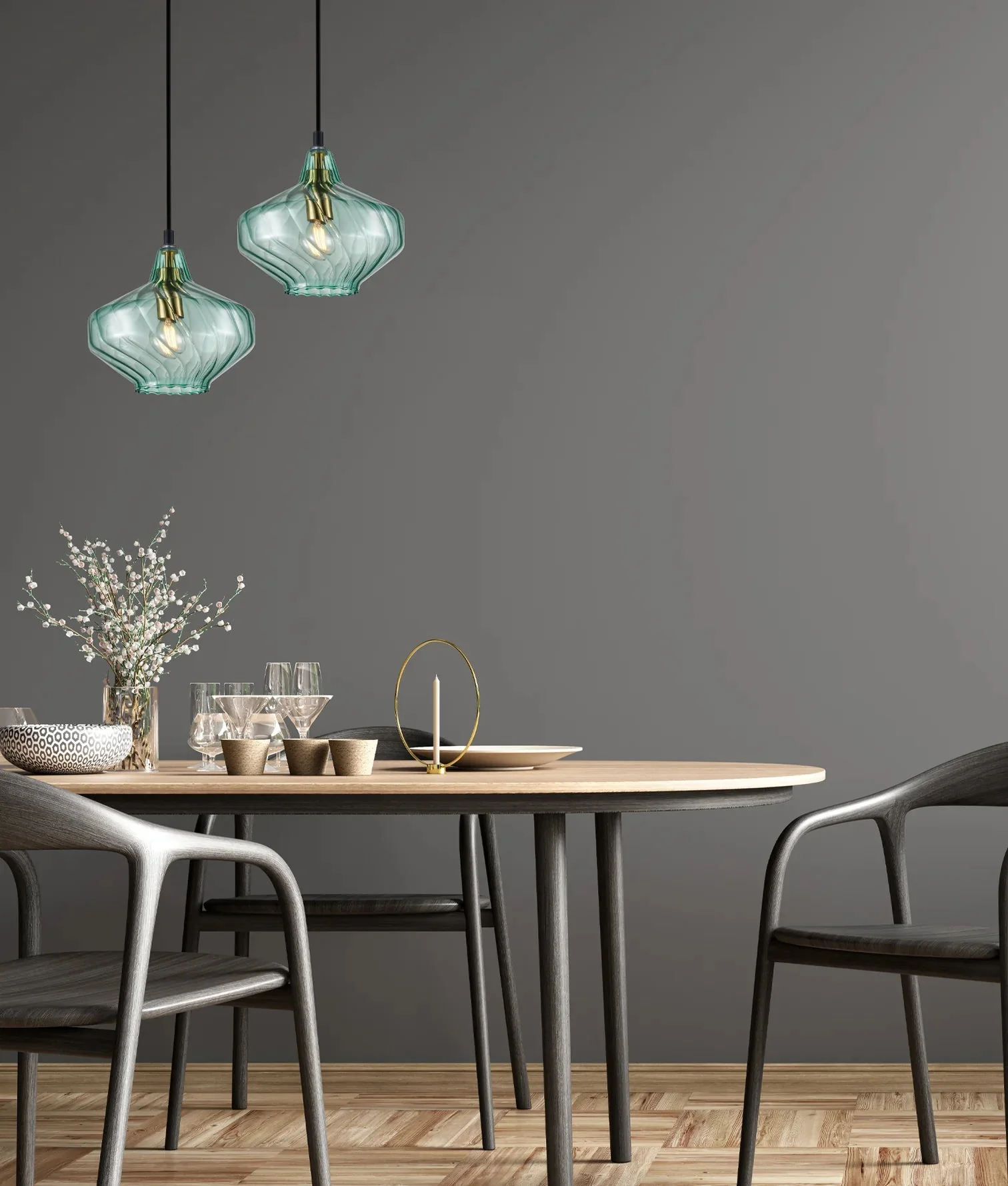 CLA CAMPANA Interior Wine Glass Shape Ribbed Pendant Lights - Image 8