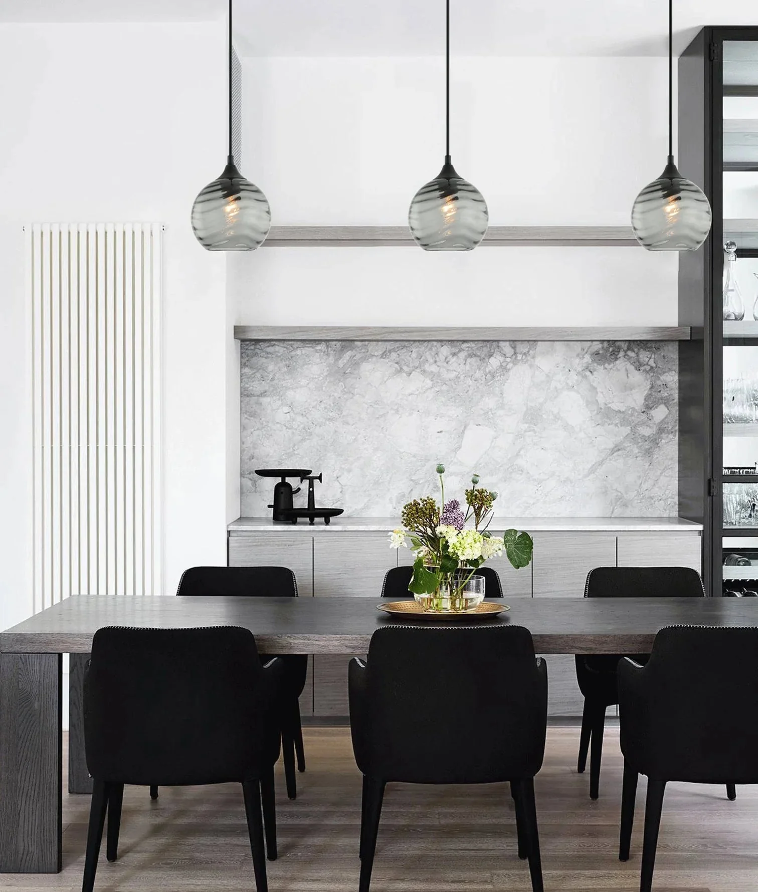 CLA MARBRE: Modern Retro Interior Wine Glass Wavy Glass Pendant Lights - Image 7