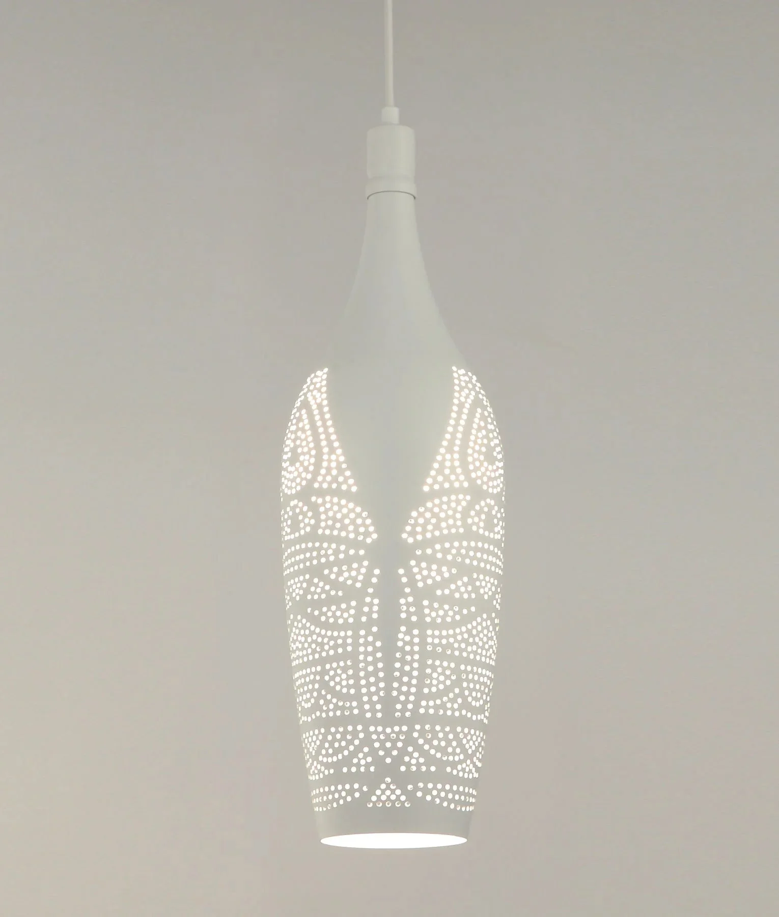 CLA MARRAKESH Bohemian Interior Bottle Shape Pendant Lights- Black & White - Image 5