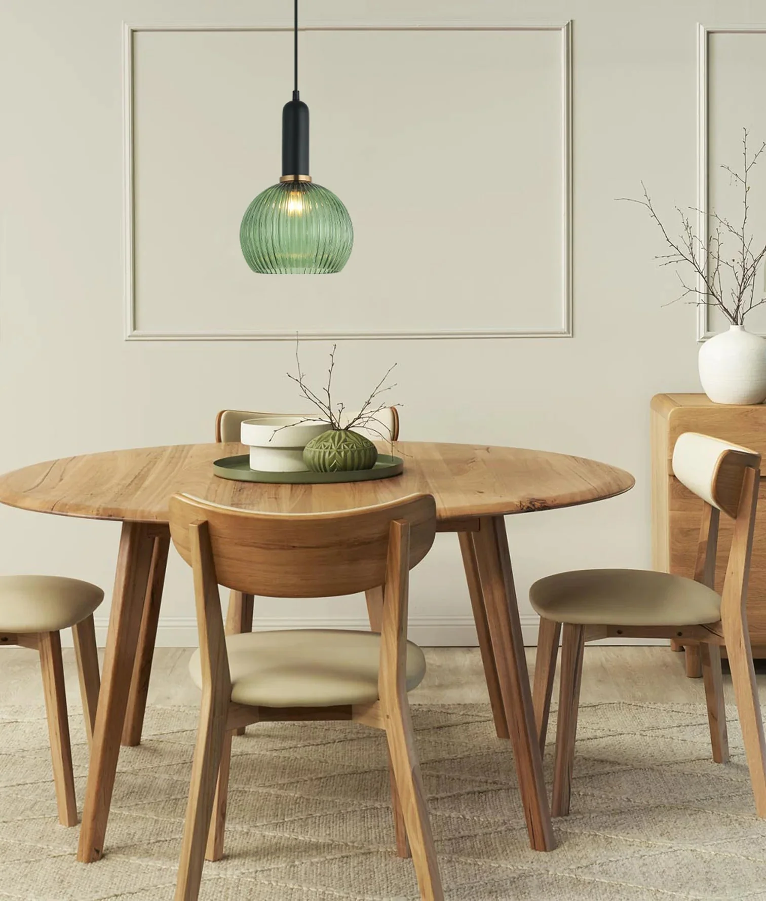 CLA VINTAJ: Interior Wine Glass Shape Ribbed Glass Pendant Lights - Image 2